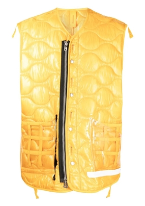 Takahiromiyashita The Soloist quilted transparent pocket gilet - Yellow