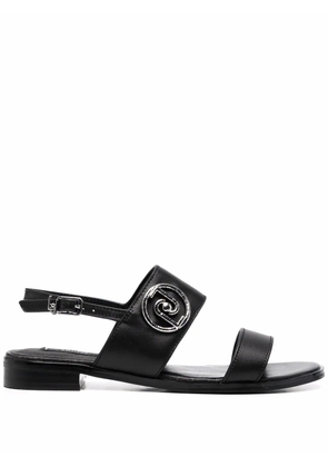 LIU JO Erin logo-plaque slingback sandals - Black