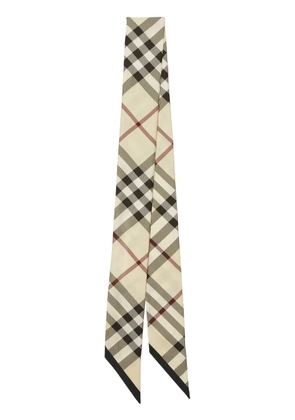 Burberry checked silk scarf - Neutrals