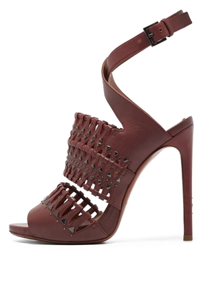 Alaïa Pre-Owned laser-cut ankle strap sandals - Red