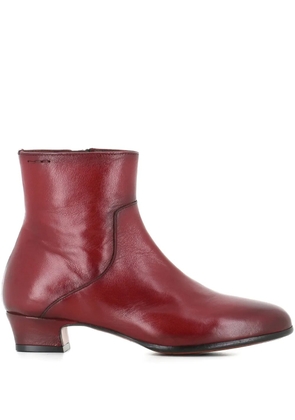 Alexander Hotto zip leather boots - Red