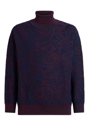 ETRO paisley jacquard turtleneck sweater - Blue
