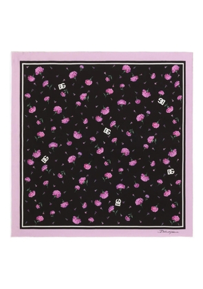 Dolce & Gabbana carnation-print scarf - Black