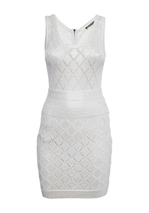 Balmain Pre-Owned knitted sleeveless mini dress - White