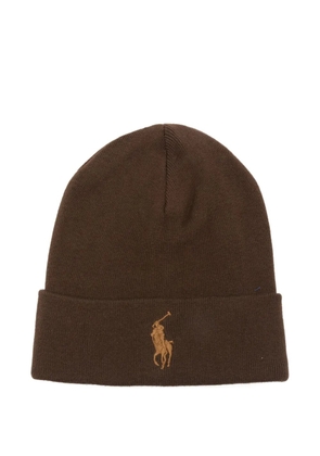 Polo Ralph Lauren Polo Pony-embroidered beanie hat - Brown