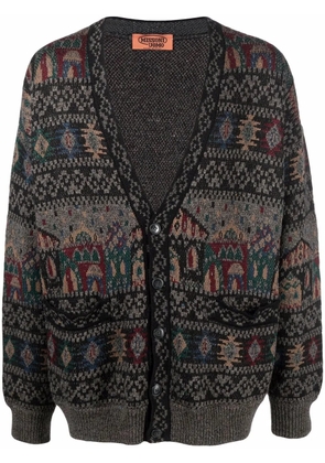 Missoni Pre-Owned 1980s intarsia knit V-neck cardigan - Brown