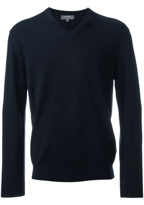 N.Peal 'The Burlington' V Neck jumper - Blue