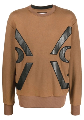 Philipp Plein panelled crew-neck cotton sweatshirt - Brown