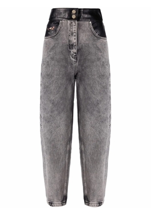 Ulyana Sergeenko high-waisted faded jeans - Black