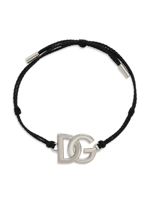 Dolce & Gabbana DG logo charm cord bracelet - Silver
