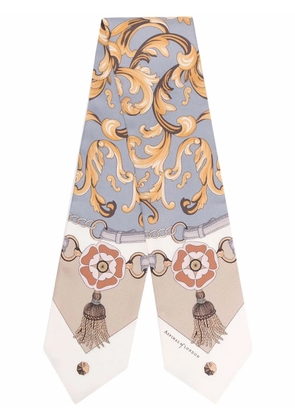 Aspinal Of London signature graphic-print silk scarf - Neutrals