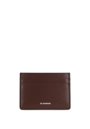 Jil Sander logo-print leather cardholder - Brown