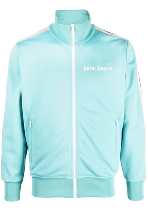 Palm Angels logo-print zip-up track jacket - Blue