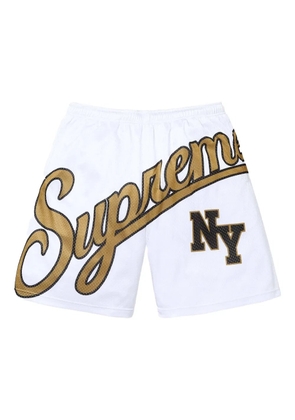 Supreme Big Script mesh shorts - White