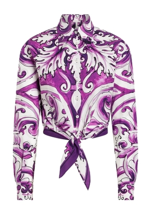 Dolce & Gabbana graphic-print cotton shirt - Purple
