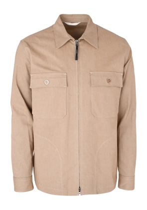 120% Lino pocket zip jacket - Neutrals