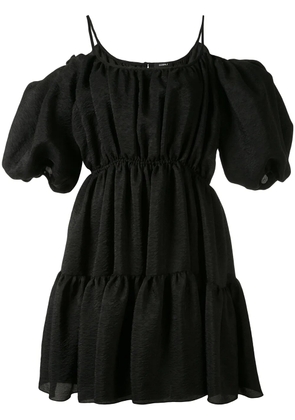 Goen.J balloon-sleeved tiered mini dress - Black