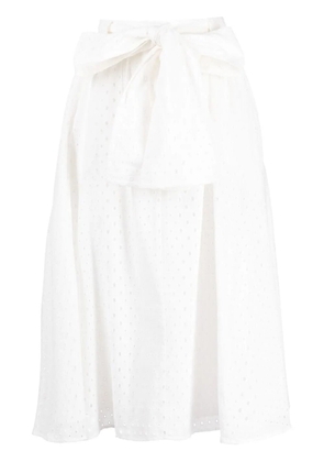 Kenzo flared perforated skirt - White