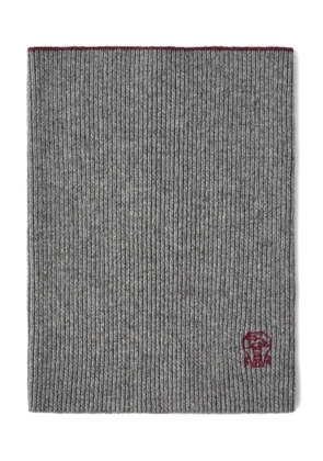 Brunello Cucinelli ribbed embroidered neck warmer - Grey