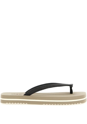 Brunello Cucinelli leather slides - Neutrals