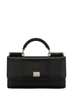 Dolce & Gabbana mini Sicily iguana-print leather bag - Black