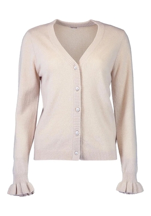 MINNIE ROSE ruffle-cuff cardigan - Neutrals