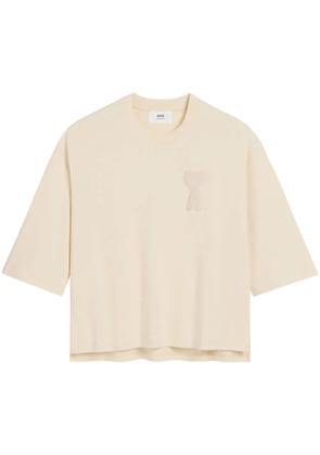 AMI Paris Ami de Coeur-patch cotton T-shirt - Neutrals