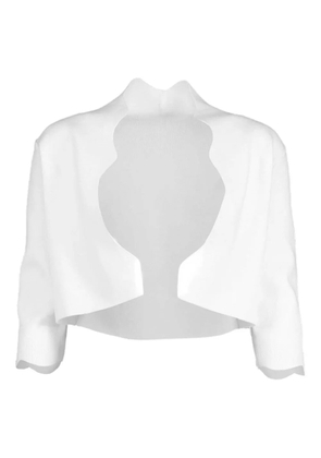 Lela Rose scallop-hem knit bolero - White