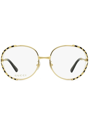 Gucci Eyewear round frame glasses - Gold