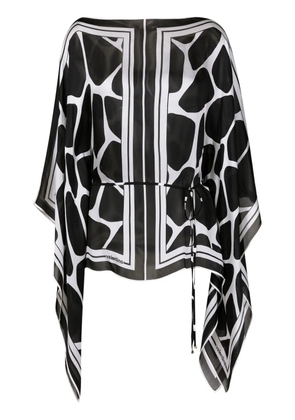 Valentino Garavani two-tone silk cover-up - Black