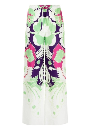 Valentino Garavani printed wide-leg trousers - Green