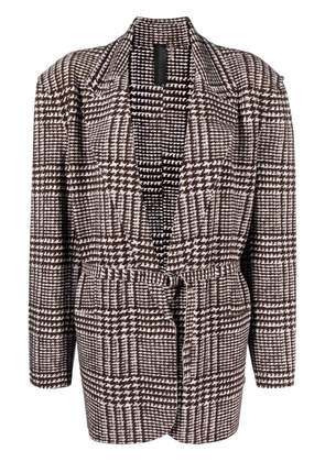 Norma Kamali Glenn Plaid Tweed single-breasted blazer - Brown
