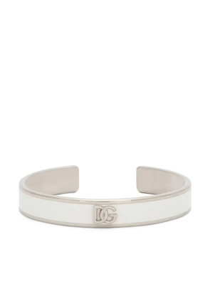 Dolce & Gabbana logo-plaque cuff bracelet - Silver