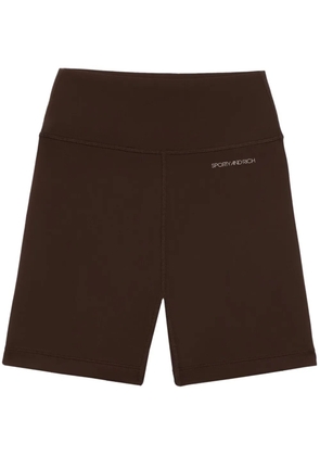 Sporty & Rich logo-print biker shorts - Brown