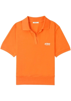 Sporty & Rich logo-embroidered cotton polo shirt - Orange