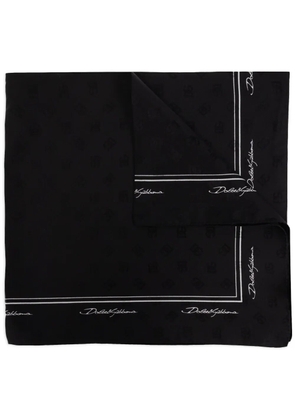 Dolce & Gabbana logo-print silk scarf - Black