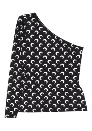 Marine Serre moon-printed asymmetric top - Black