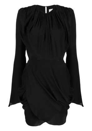 Materiel wraparound silk dress - Black