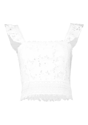 Temptation Positano Elsa eyelet-embroidered ruffled blouse - White