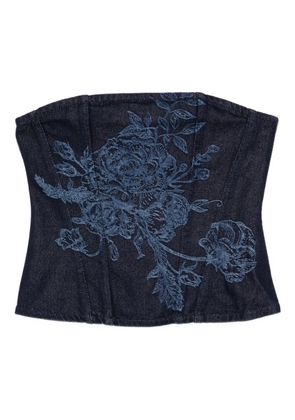 Marques'Almeida floral-motif corset top - Blue