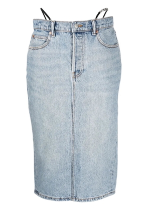 Alexander Wang thong-strap denim midi skirt - Blue