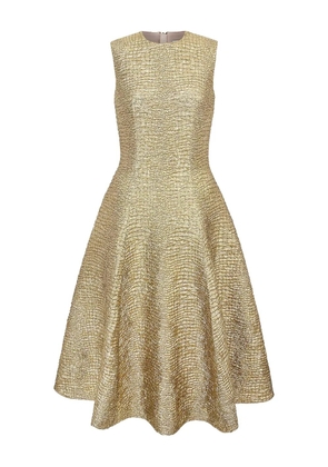 Emilia Wickstead Mara textured sleeveless midi dress - Gold