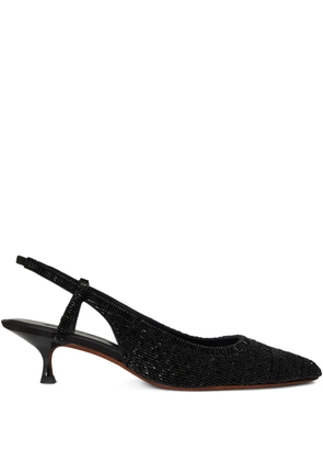 Polo Ralph Lauren 45mm beaded satin slingback pumps - Black