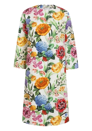 Dolce & Gabbana floral-print coat - White