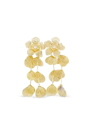 Self-Portrait flower-shaped earrings - Gold