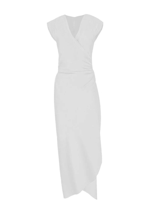 Peter Cohen wrap-neck cap-sleeve dress - White