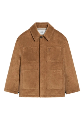 AMI Paris patch-pocket corduroy jacket - Brown