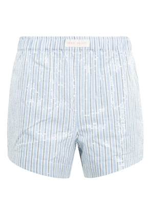 Mira Mikati sequinned stripe boxer shorts - Blue