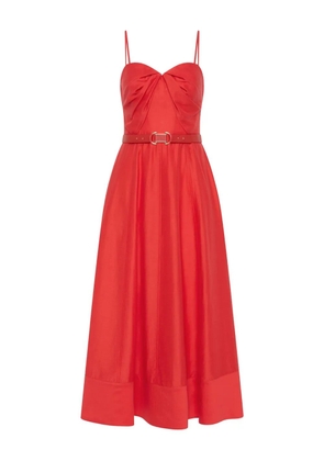 Rebecca Vallance twisted belted midi dress - Red