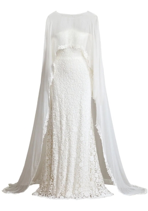 Tadashi Shoji Sassel layered lace gown - White
